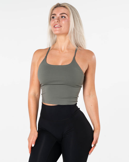 Core Singlet Top - Khaki Green