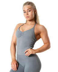 Aura Seamless Halterneck Top - Slate Grey