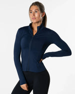 Clean Zip Longsleeve - Mörkblå