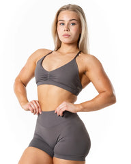 Aura Seamless Sports Bra - Earth Grey