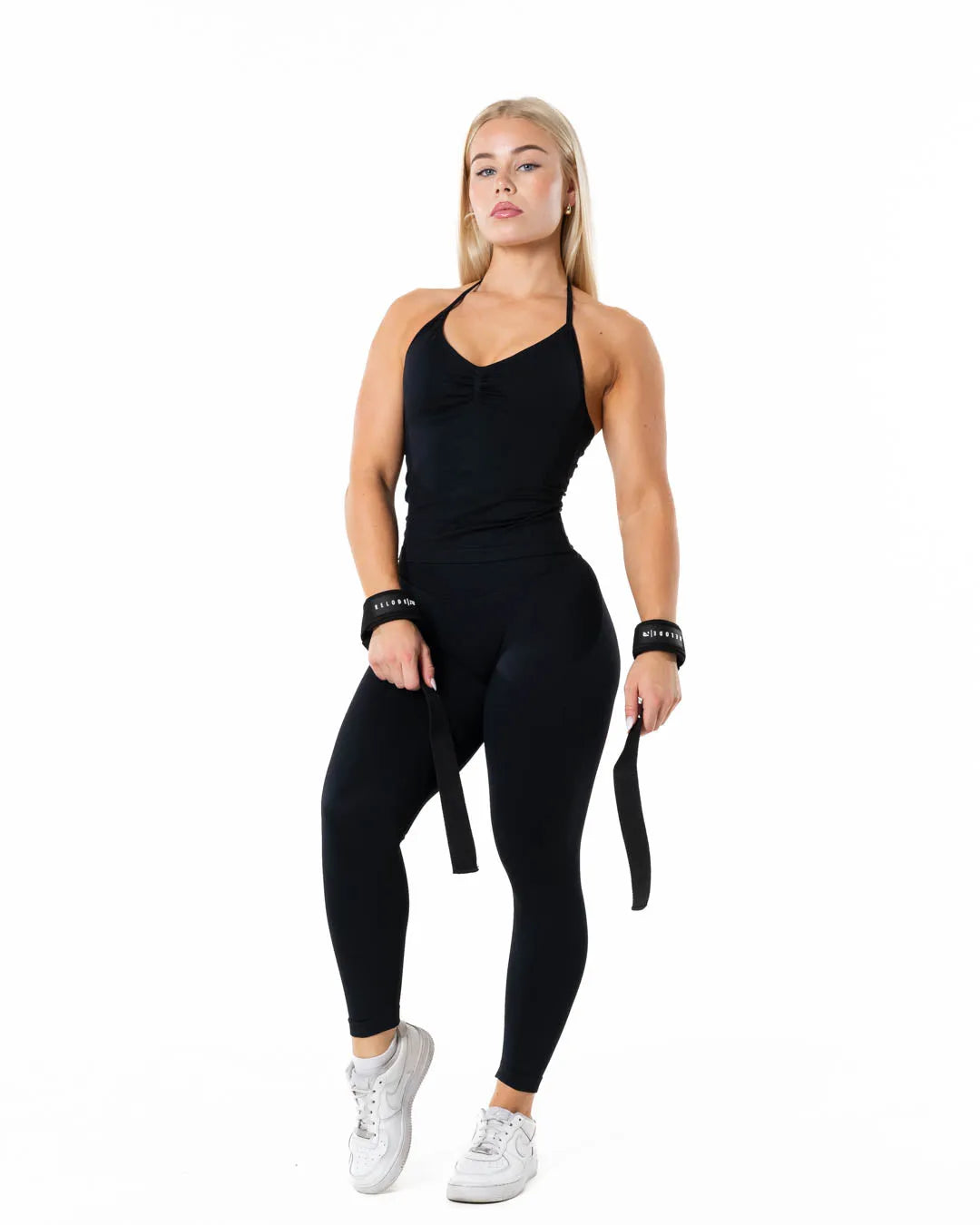 Aura Seamless Halterneck Top - Black